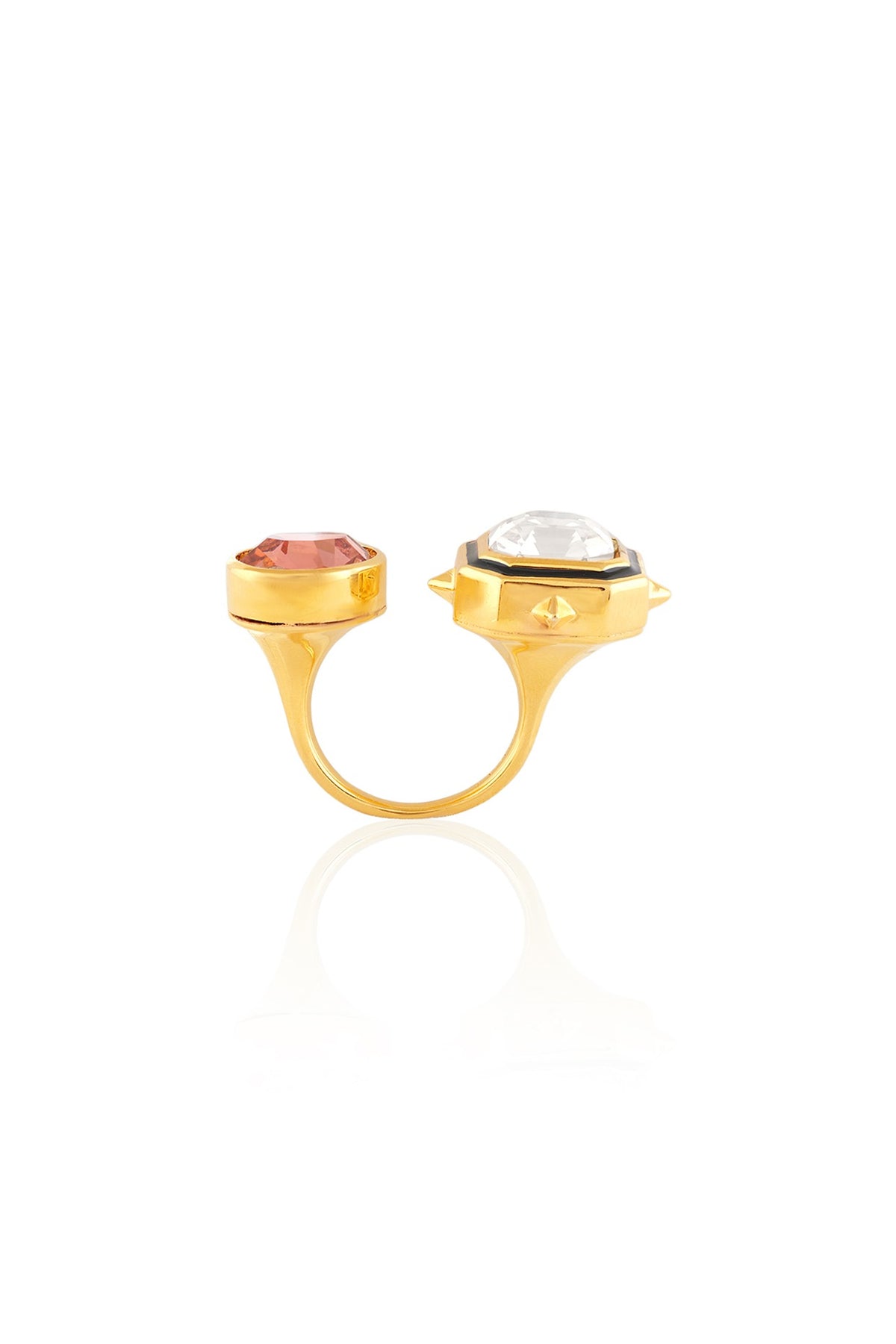 Gold Plated Multi-Colored Crystal Ring