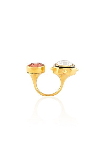 Gold Plated Multi-Colored Crystal Ring