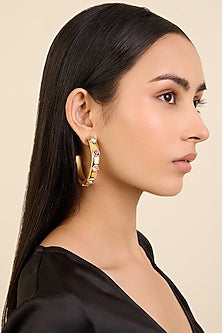Gold Plated Crystal Hoop Earrings