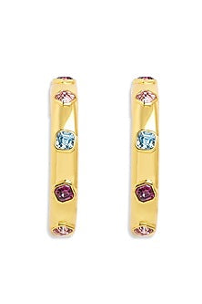 Gold Plated Crystal Hoop Earrings