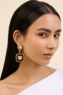Gold Plated Crystal Dangler Earrings