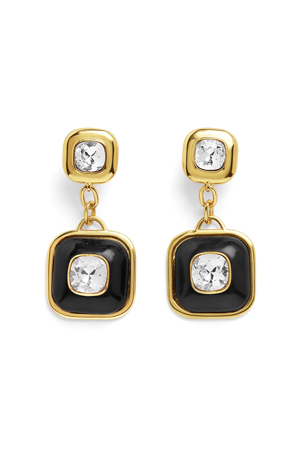 Gold Plated Crystal Dangler Earrings