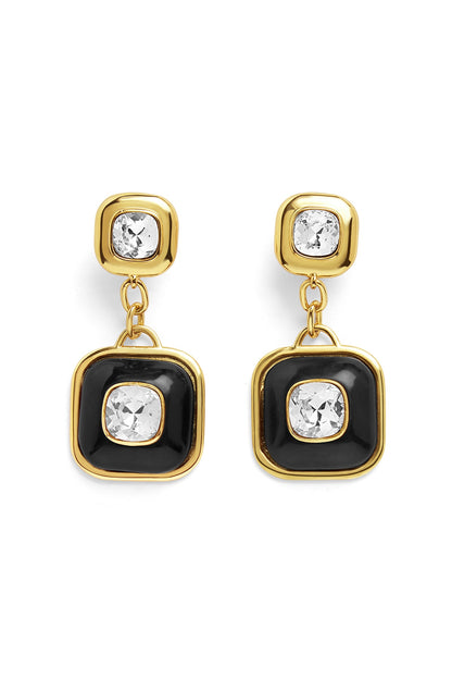 Gold Plated Crystal Dangler Earrings