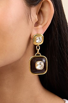 Gold Plated Crystal Dangler Earrings