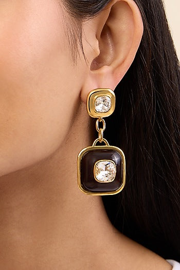 Gold Plated Crystal Dangler Earrings