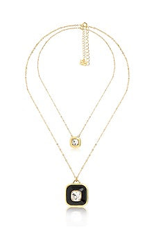 Gold Plated Synthetic Stone Layered Necklace