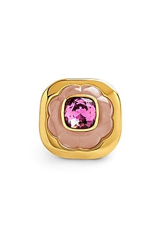 Gold Plated Pink Amethyst Ring