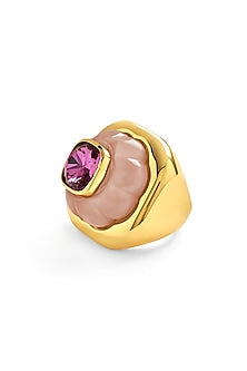 Gold Plated Pink Amethyst Ring