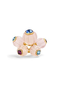 Gold Plated Synthetic Stone Melon Ring