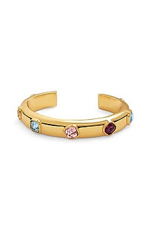 Gold Plated Crystal Charm Cuff