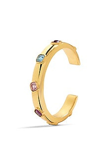 Gold Plated Crystal Charm Cuff