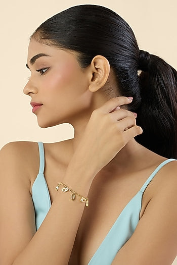 Gold Plated Synthetic Stone Bracelet