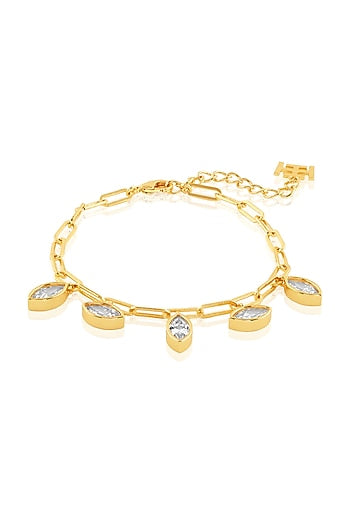 Gold Plated Synthetic Stone Bracelet