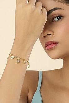 Gold Plated Synthetic Stone Bracelet