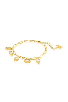 Gold Plated Synthetic Stone Bracelet