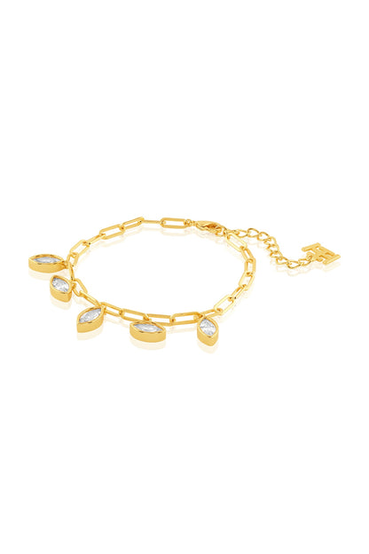Gold Plated Synthetic Stone Bracelet