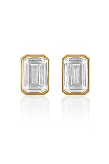 Gold Plated Synthetic Stone Hoop Earrings