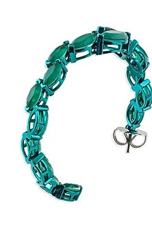 Gold Finish Emerald Doublet Stone Hoop Earrings