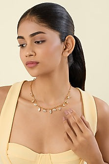 Gold Plated Gemstone Choker Necklace