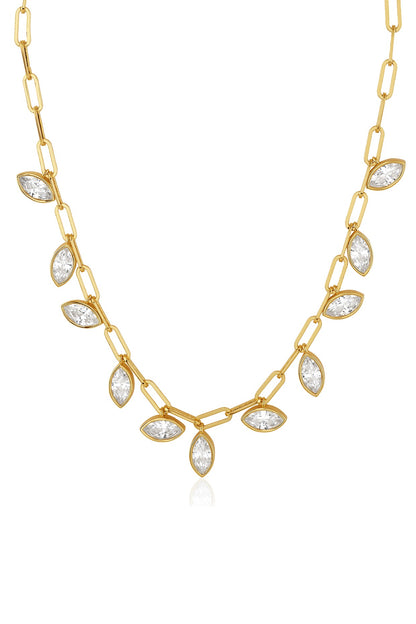 Gold Plated Gemstone Choker Necklace