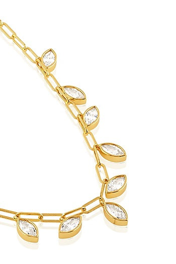 Gold Plated Gemstone Choker Necklace