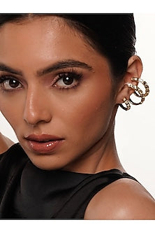 Gold Plated Mirror Layered Hoop Earrings