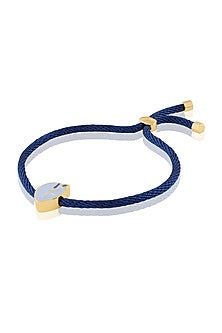Gold Plated Crystal Krishna Motif Light Blue Enameled Bracelet