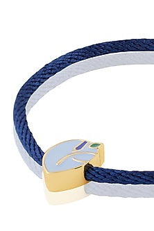 Gold Plated Crystal Krishna Motif Light Blue Enameled Bracelet