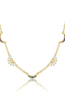 Gold Plated Crystal Zirconia Enameled Necklace