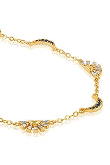 Gold Plated Crystal Zirconia Enameled Necklace