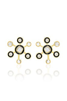 Gold Plated CZ Starburst Stud Earrings