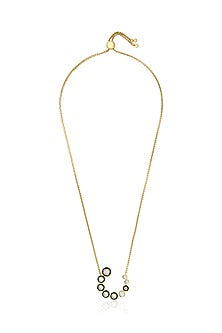 Gold Plated CZ & Mirror Enameled Necklace