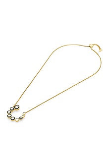 Gold Plated CZ & Mirror Enameled Necklace