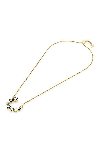 Gold Plated CZ & Mirror Enameled Necklace