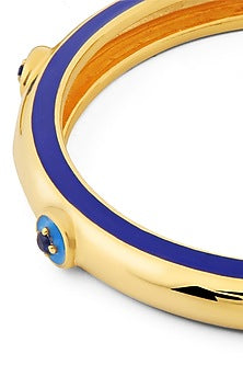Gold Plated Synthetic Stone & CZ Evil Eye Hoop Earrings