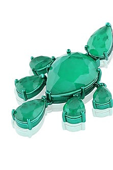 White Rhodium Finish Emerald Green Doublet Stone Dangler Earrings