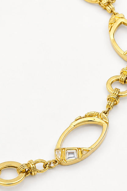 Micron Gold Finish Hand-Cut Polki Mirror Choker Necklace