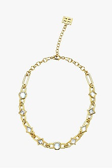 Micron Gold Finish Hand-Cut Polki Mirror Choker Necklace