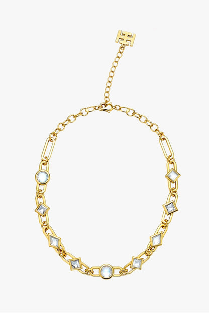 Micron Gold Finish Hand-Cut Polki Mirror Choker Necklace