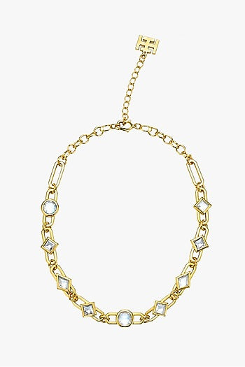 Micron Gold Finish Hand-Cut Polki Mirror Choker Necklace