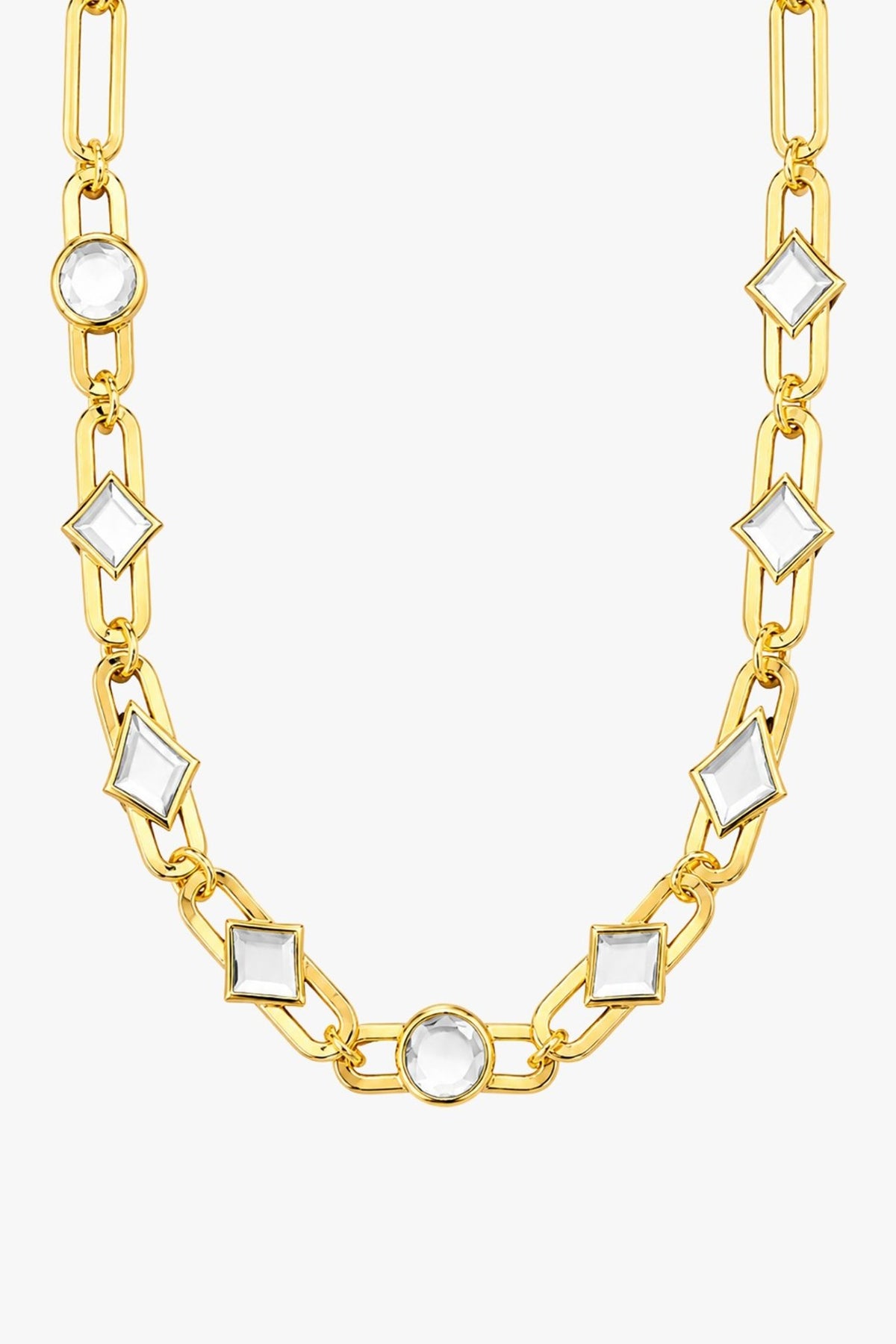 Micron Gold Finish Hand-Cut Polki Mirror Choker Necklace