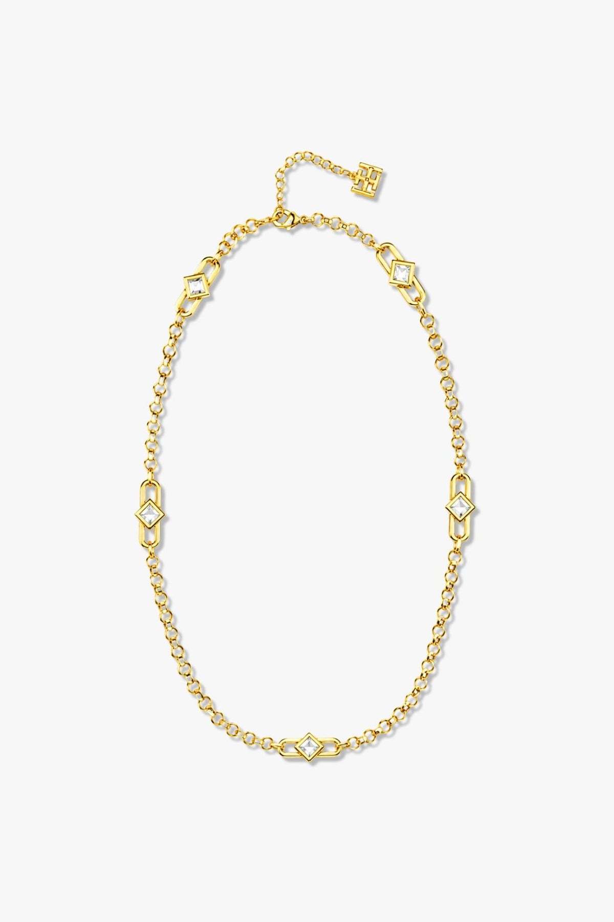 Micron Gold Finish Hand-Cut Polki Mirror Long Necklace