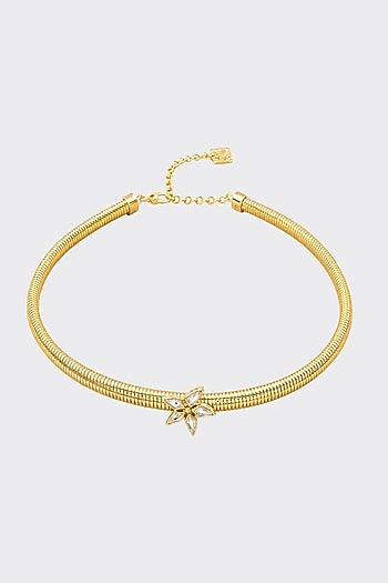 Micron Gold Finish Hand-Cut Polki Mirror Choker Necklace