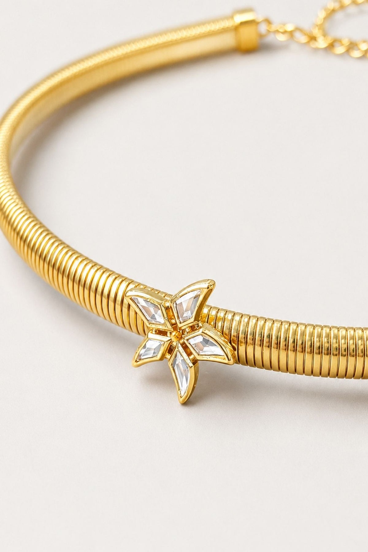 Micron Gold Finish Hand-Cut Polki Mirror Choker Necklace