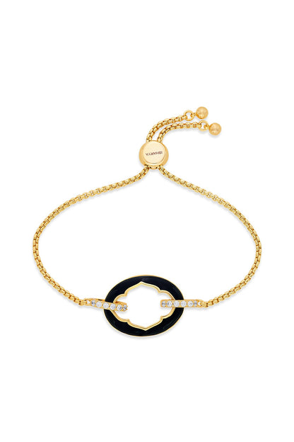Gold Plated CZ Stone Enameled Bracelet