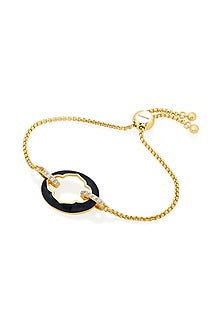 Gold Plated CZ Stone Enameled Bracelet