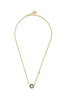 Gold Plated Mirror Enameled Long Necklace