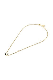 Gold Plated Mirror Enameled Long Necklace
