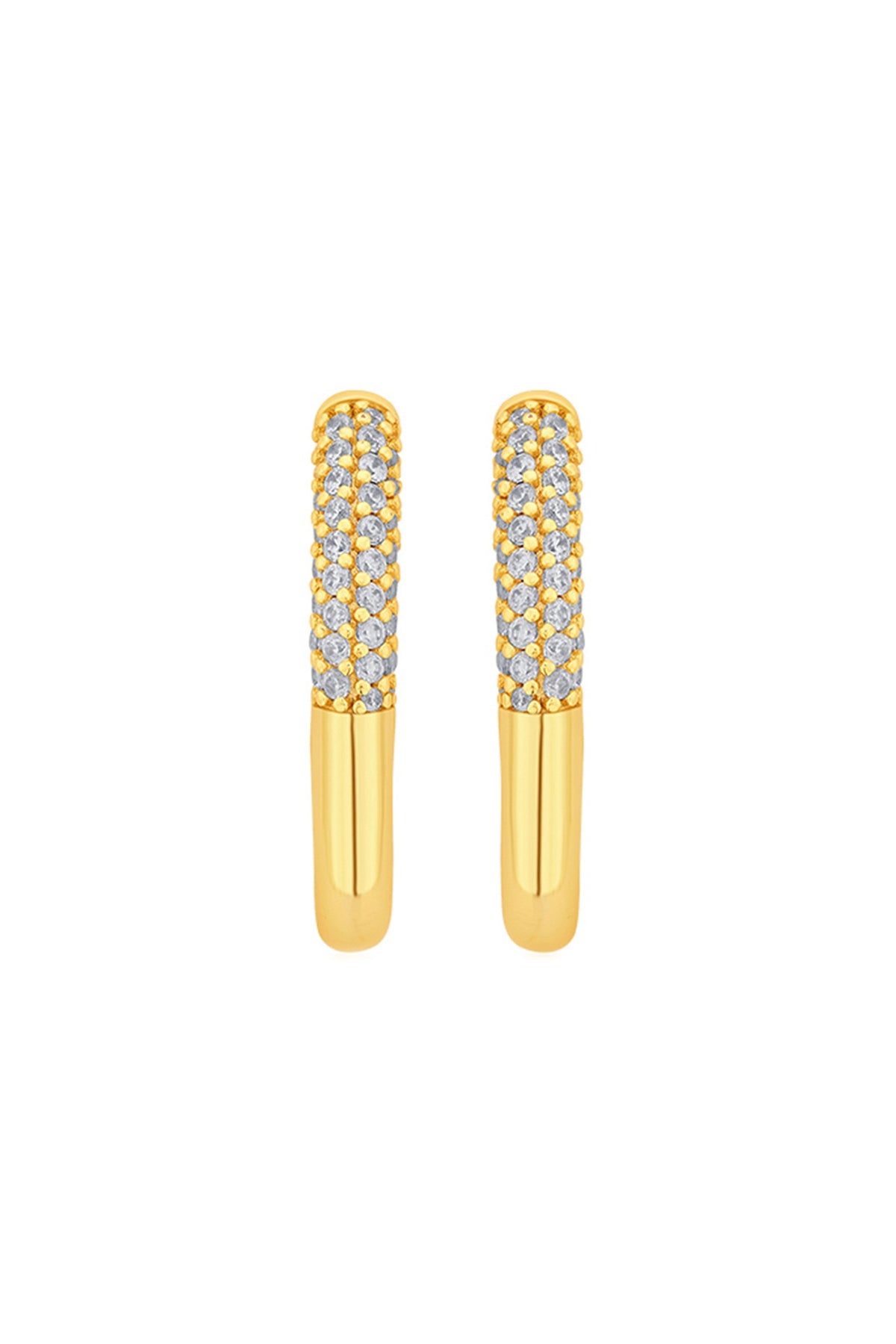 Gold Plated CZ Hoop Earrings