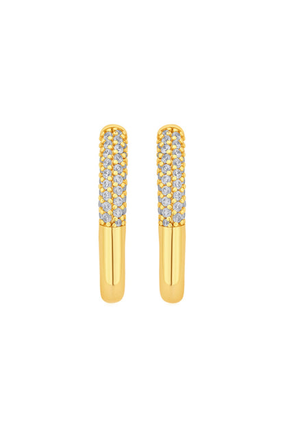 Gold Plated CZ Hoop Earrings